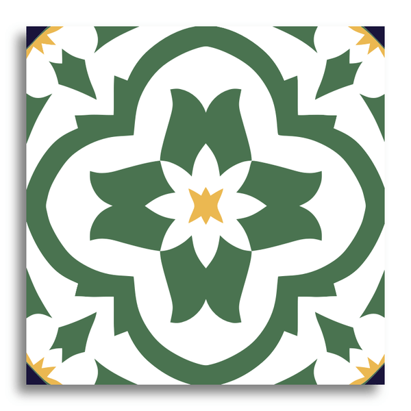 Charcoal Blossom Encaustic Harmony Tile (Sample.250804.btwzd)